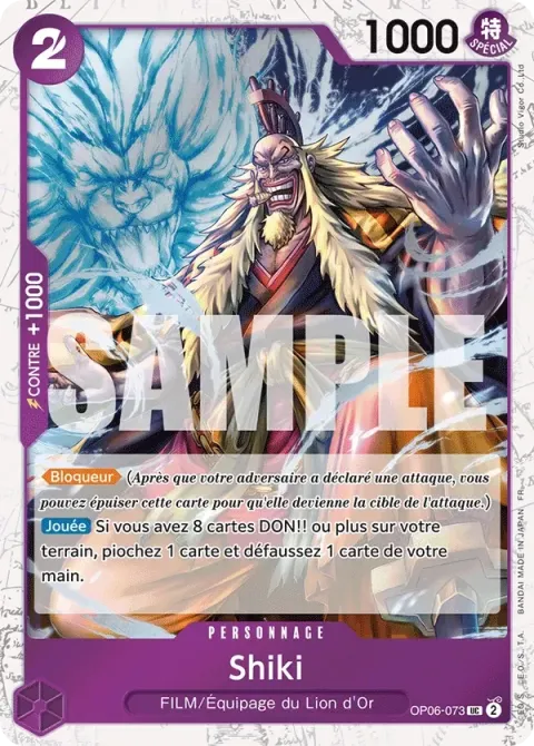 Carte One Piece Shiki OP06-073 · parallèle, extension One Piece Card the Best VOL.2