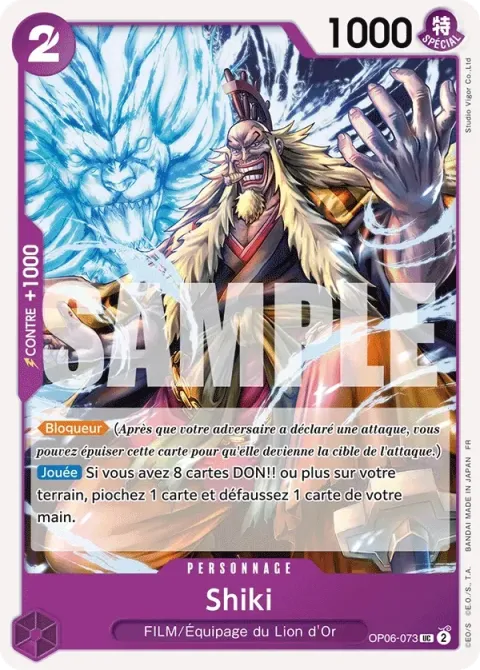 Carte One Piece Shiki OP06-073, extension One Piece Card the Best VOL.2