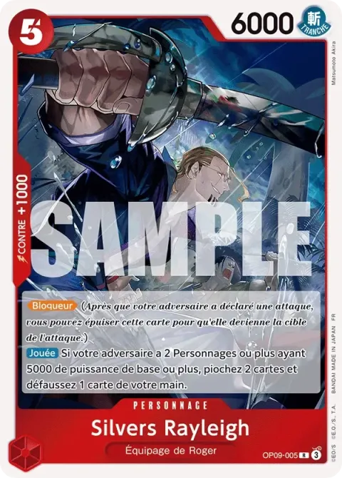 Carte One Piece Silvers Rayleigh OP09-005, extension One Piece Card the Best VOL.2