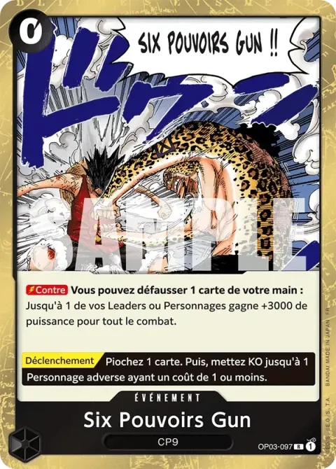 Carte One Piece Six Pouvoirs Gun OP03-097, extension One Piece Card the Best VOL.2