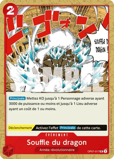 Carte One Piece Souffle du dragon OP07-017, extension One Piece Card the Best VOL.2