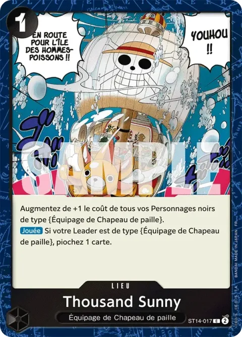 Carte One Piece Thousand Sunny ST14-017 · parallèle, extension One Piece Card the Best VOL.2
