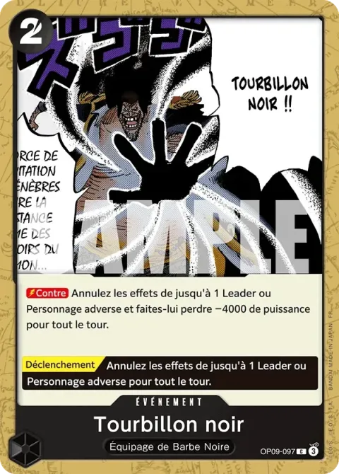 Carte One Piece Tourbillon noir OP09-097, extension One Piece Card the Best VOL.2