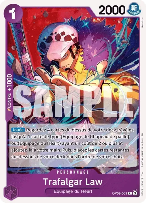 Carte One Piece Trafalgar Law OP09-069, extension One Piece Card the Best VOL.2
