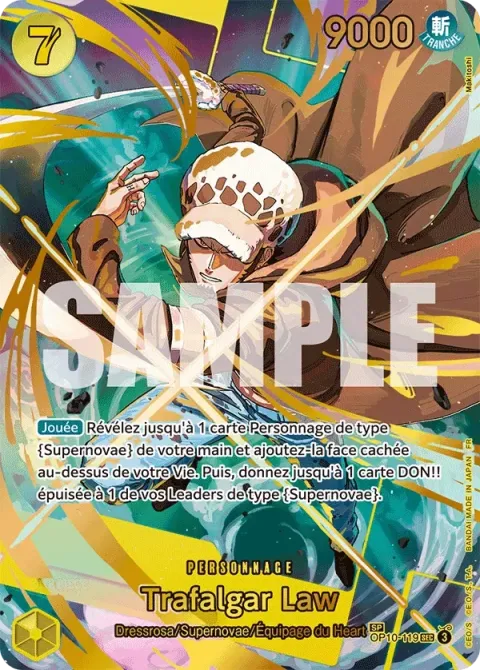 Carte One Piece Trafalgar Law OP10-119 · parallèle 3, extension One Piece Card the Best VOL.2