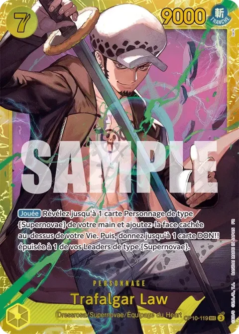 Carte One Piece Trafalgar Law OP10-119, extension One Piece Card the Best VOL.2
