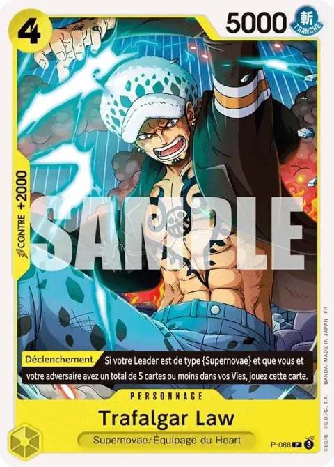 Carte One Piece Trafalgar Law P-088 · parallèle 2, extension One Piece Card the Best VOL.2
