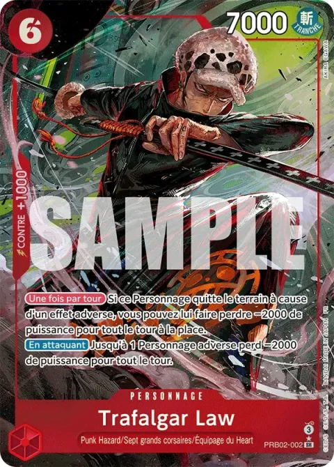 Carte One Piece Trafalgar Law PRB02-002 · parallèle, extension One Piece Card the Best VOL.2