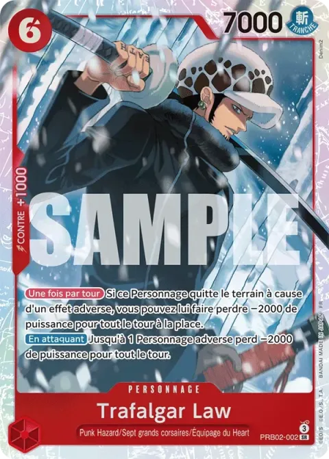 Carte One Piece Trafalgar Law PRB02-002, extension One Piece Card the Best VOL.2