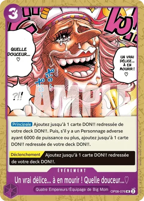 Carte One Piece Un vrai délice… à en mourir ! Quelle douceur…♡ OP08-076, extension One Piece Card the Best VOL.2