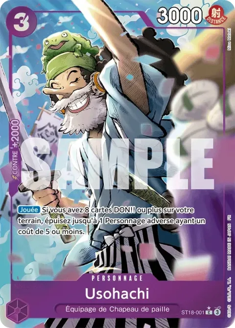 Carte One Piece Usohachi ST18-001 · parallèle 3, extension One Piece Card the Best VOL.2