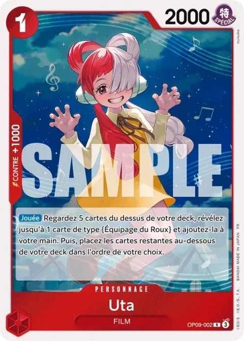 Carte One Piece Uta OP09-002, extension One Piece Card the Best VOL.2
