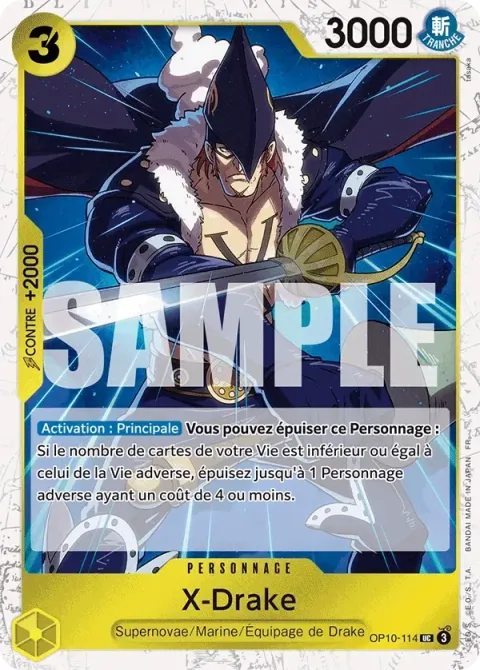 Carte One Piece X-Drake OP10-114 · parallèle, extension One Piece Card the Best VOL.2