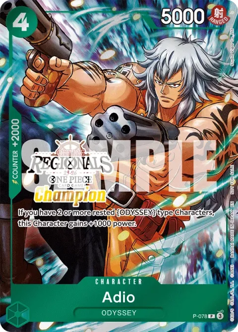 Carte One Piece Adio P-078 · parallèle 2, extension Cartes promo