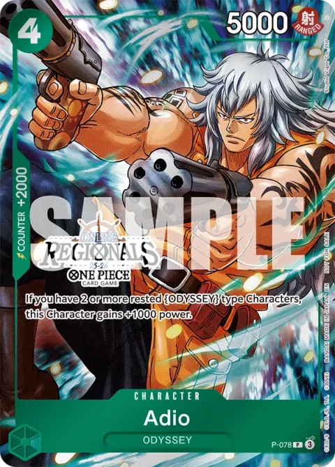 Carte One Piece Adio P-078 · parallèle 3, extension Cartes promo