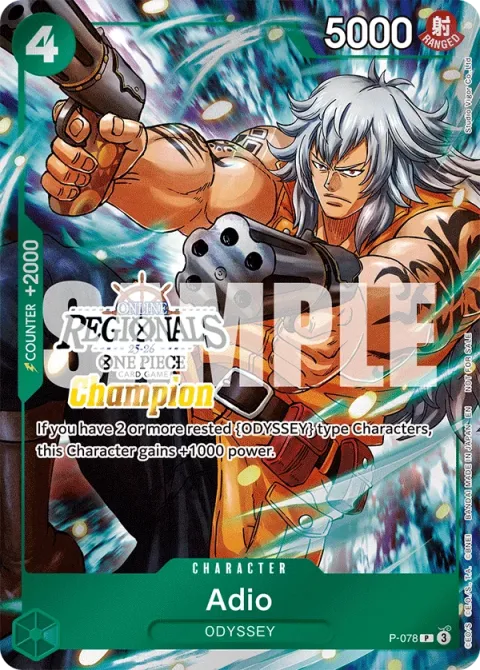 Carte One Piece Adio P-078 · parallèle 5, extension Cartes promo