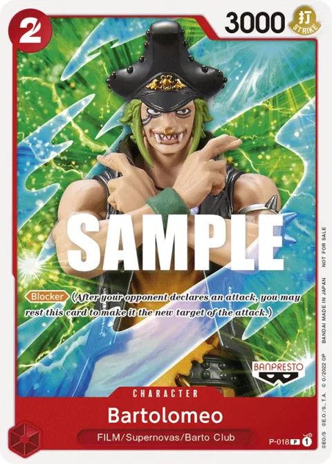 Carte One Piece Bartolomeo P-018, extension Cartes promo
