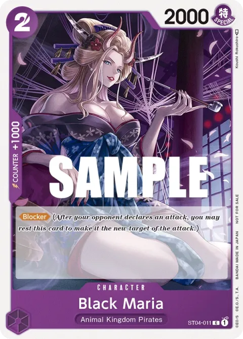 Carte One Piece Black Maria ST04-011 · parallèle, extension Cartes promo