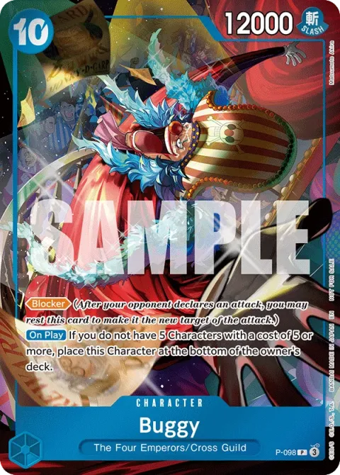 Carte One Piece Buggy P-098, extension Cartes promo