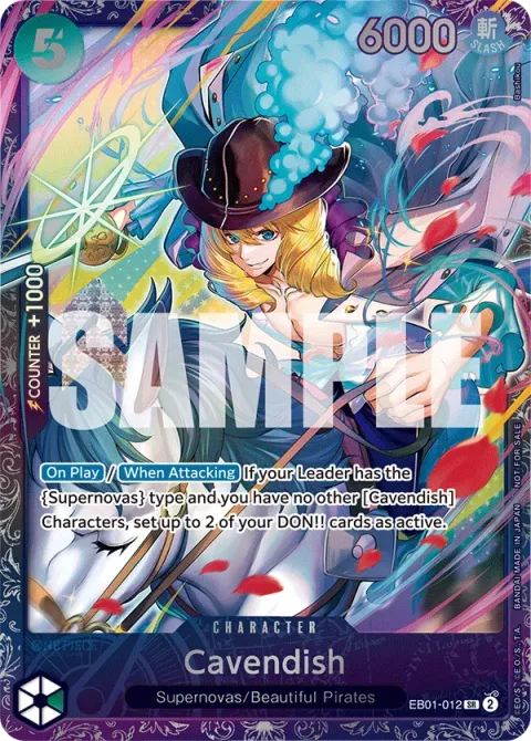 Carte One Piece Cavendish EB01-012 · parallèle 3, extension Cartes promo