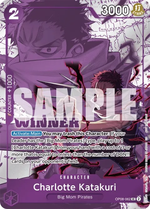 Carte One Piece Charlotte Katakuri OP08-062 · parallèle 2, extension Cartes promo