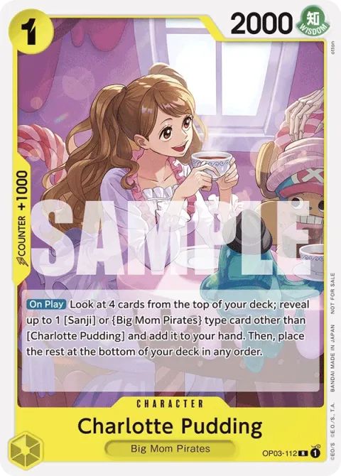 Carte One Piece Charlotte Pudding OP03-112 · parallèle 3, extension Cartes promo