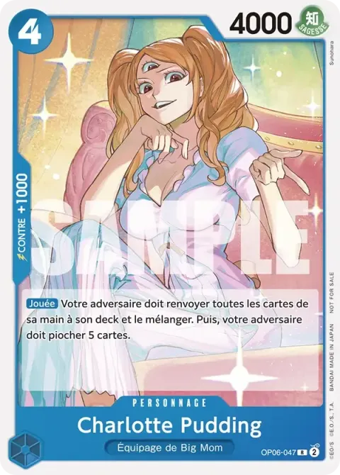 Carte One Piece Charlotte Pudding OP06-047 · parallèle, extension Cartes promo