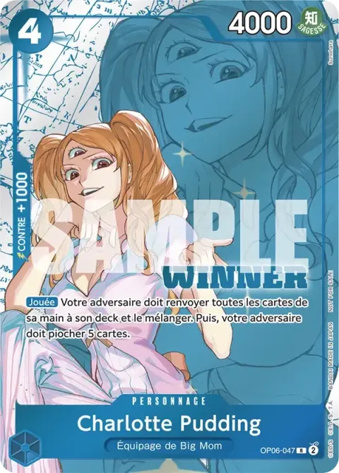 Carte One Piece Charlotte Pudding OP06-047 · parallèle 2, extension Cartes promo