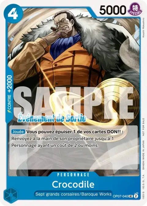 Carte One Piece Crocodile OP07-040 · parallèle, extension Cartes promo