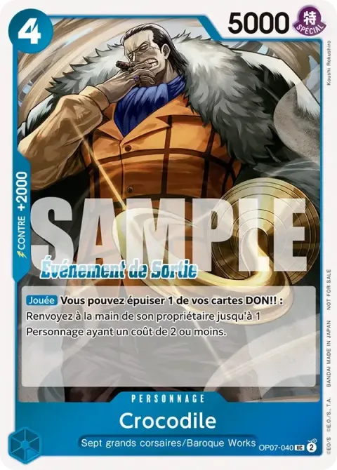 Carte One Piece Crocodile OP07-040 · parallèle 2, extension Cartes promo