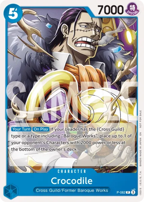 Carte One Piece Crocodile P-082, extension Cartes promo