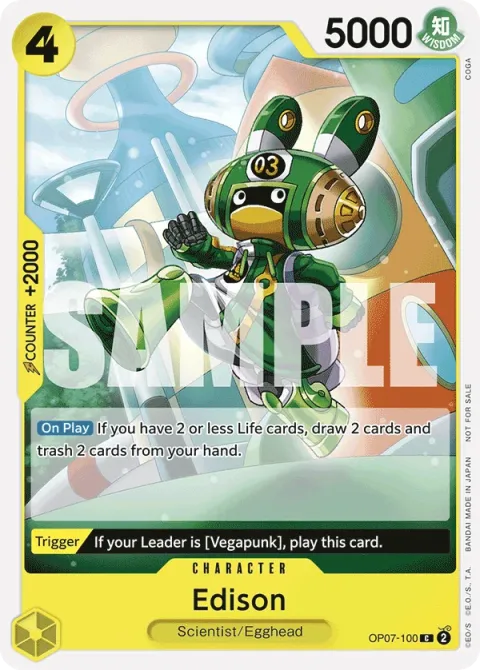 Carte One Piece Edison OP07-100 · parallèle, extension Cartes promo