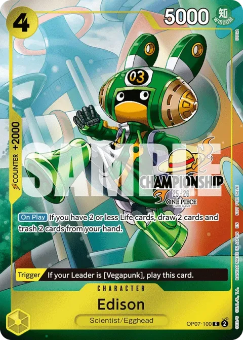 Carte One Piece Edison OP07-100 · parallèle 2, extension Cartes promo