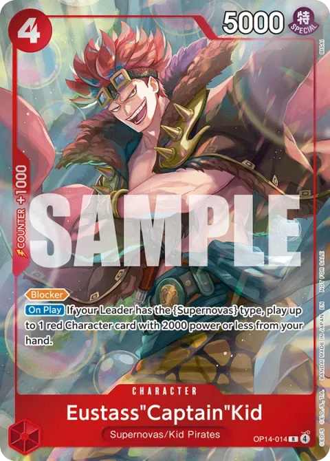 Carte One Piece Eustass »Captain »Kid OP14-014 · parallèle 3, extension Cartes promo