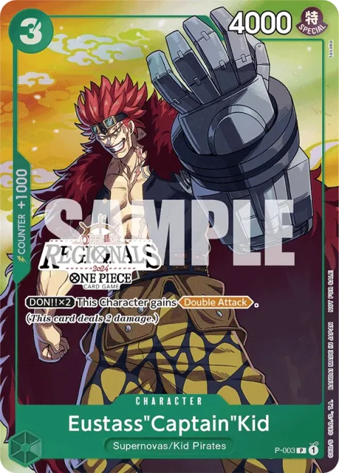 Carte One Piece Eustass »Captain »Kid P-003 · parallèle, extension Cartes promo