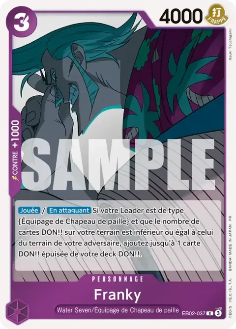 Carte One Piece Franky EB02-037 · parallèle, extension Cartes promo