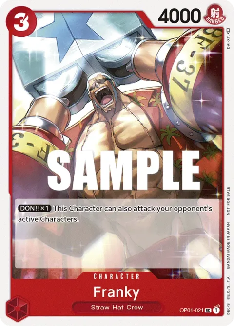 Carte One Piece Franky OP01-021 · parallèle 2, extension Cartes promo