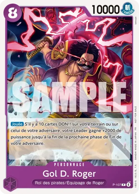 Carte One Piece Gol D. Roger P-107, extension Cartes promo