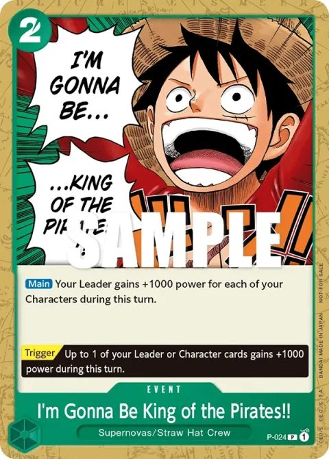 Carte One Piece I’m Gonna Be King of the Pirates!! P-024, extension Cartes promo