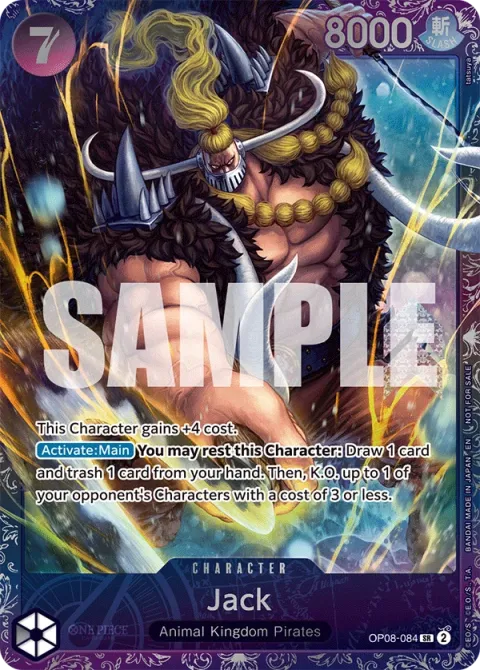 Carte One Piece Jack OP08-084 · parallèle 2, extension Cartes promo