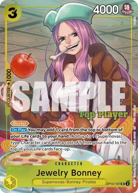 Carte One Piece Jewelry Bonney OP10-107 · parallèle, extension Cartes promo