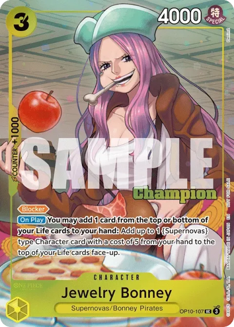 Carte One Piece Jewelry Bonney OP10-107 · parallèle 3, extension Cartes promo