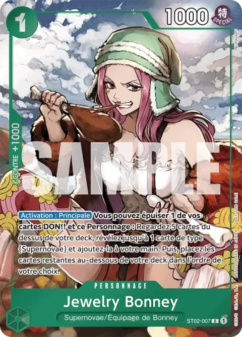 Carte One Piece Jewelry Bonney ST02-007 · parallèle, extension Cartes promo