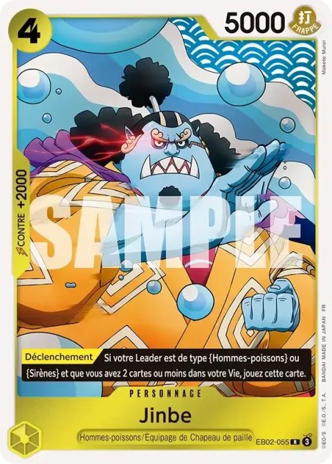 Carte One Piece Jinbe EB02-055 · parallèle, extension Cartes promo