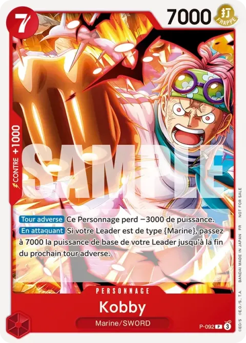 Carte One Piece Kobby P-092, extension Cartes promo