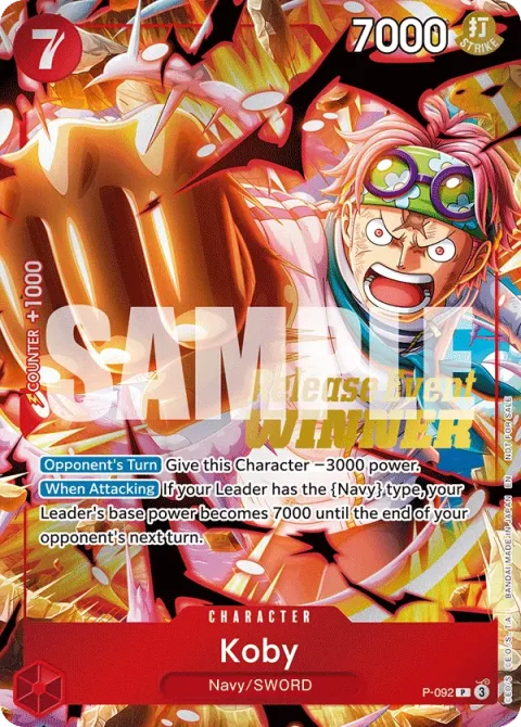 Carte One Piece Koby P-092 · parallèle 2, extension Cartes promo
