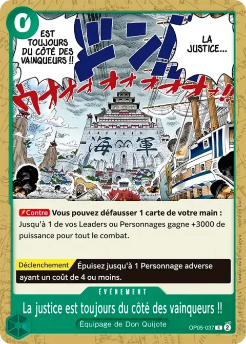Carte One Piece La justice est toujours du côté des vainqueurs !! OP05-037 · parallèle, extension Cartes promo
