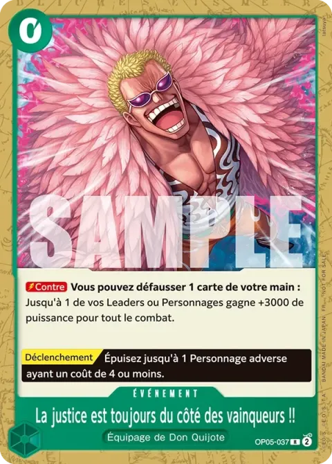 Carte One Piece La justice est toujours du côté des vainqueurs !! OP05-037 · parallèle 2, extension Cartes promo