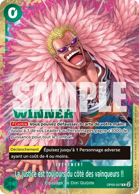Carte One Piece La justice est toujours du côté des vainqueurs !! OP05-037 · parallèle 3, extension Cartes promo