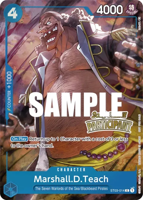 Carte One Piece Marshall.D.Teach ST03-014 · parallèle, extension Cartes promo